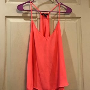 neon pink blouse